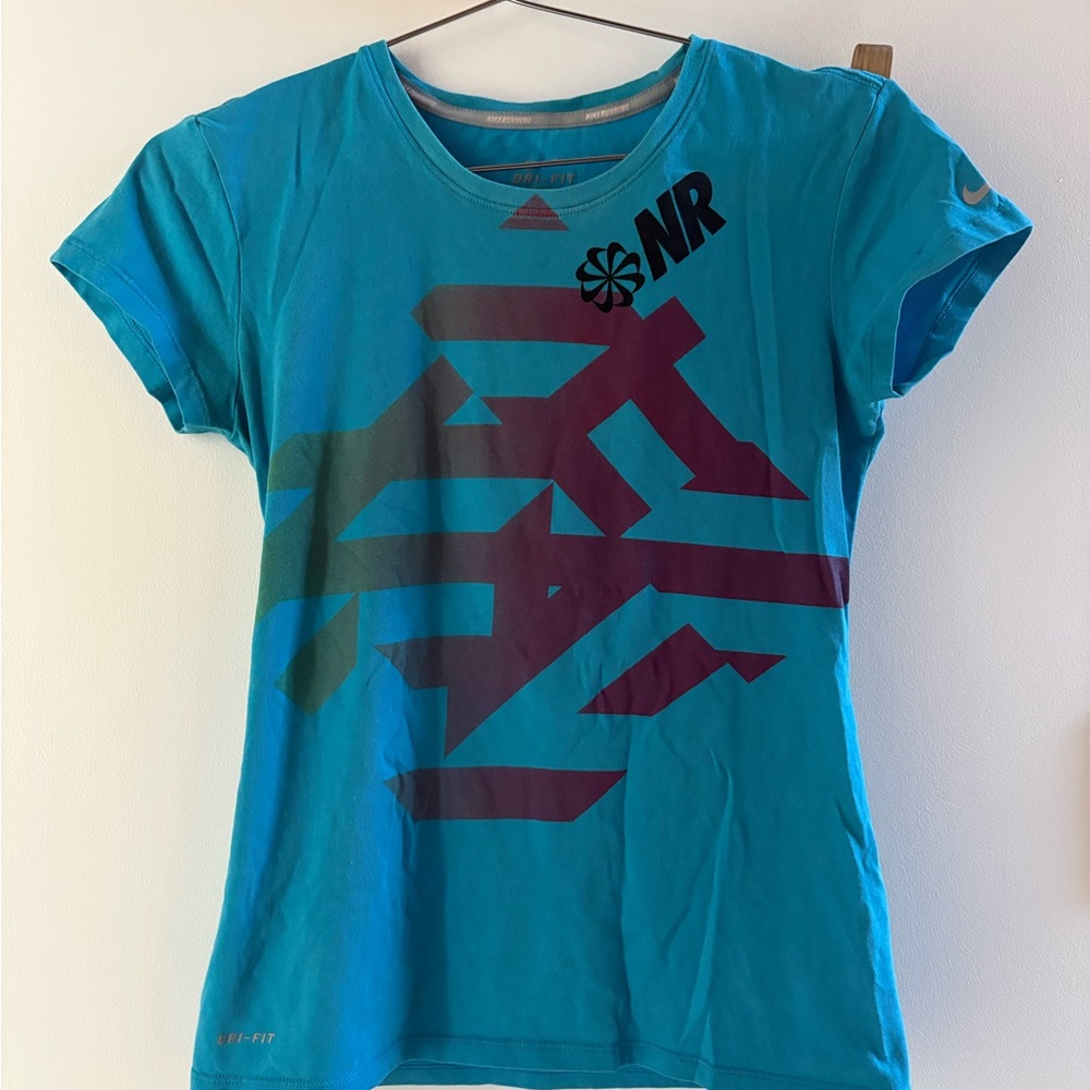 Women's Blue Graphic Swim Top
